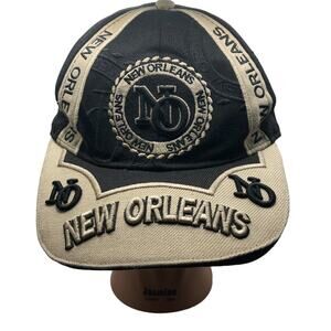 New Orleans Hunter Baseball Hat Mens One Side Black Beige Spellout
